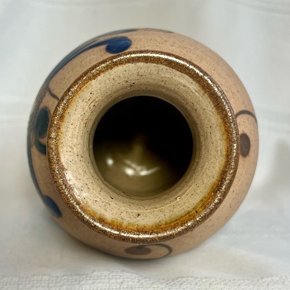 Mexican Sandstone Vase‎ Tonala Folk Art Hand Painted VTG Signed EUC - Picture 6 of 8